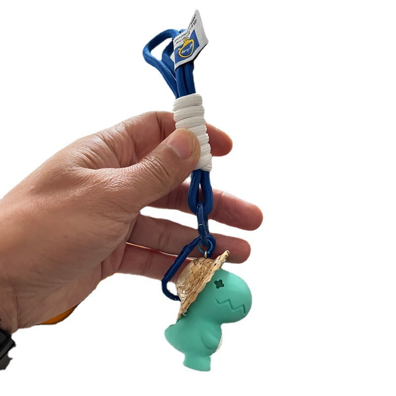 Wholesale Resin Cute Straw Hat Horror Keychain